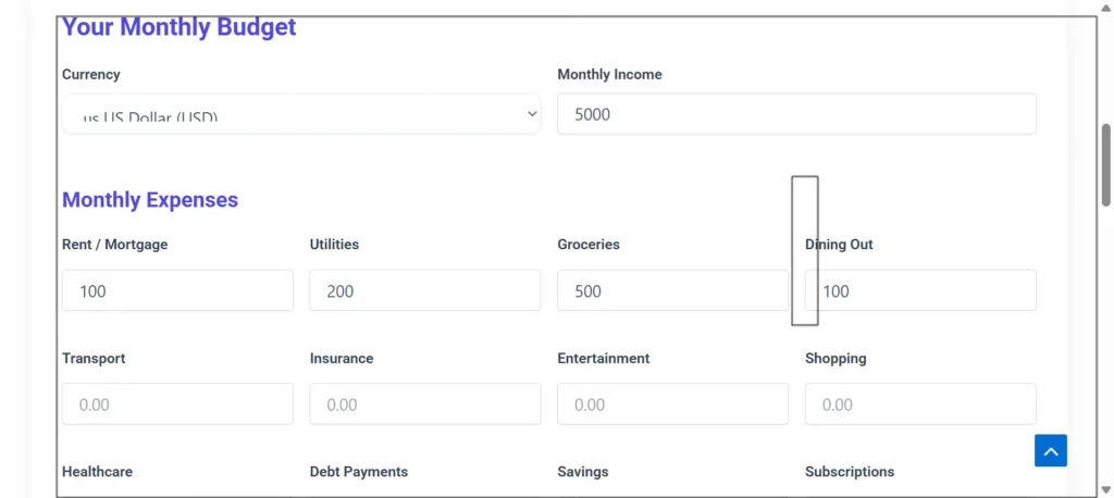 Free online tools budget Planner