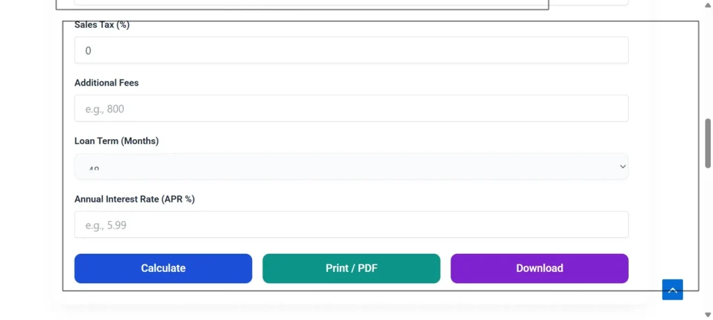Auto Loan calculator